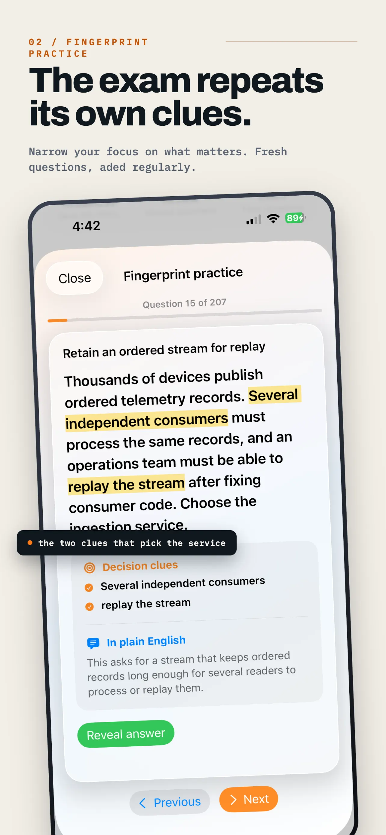 TutorialRepo fingerprint practice screen